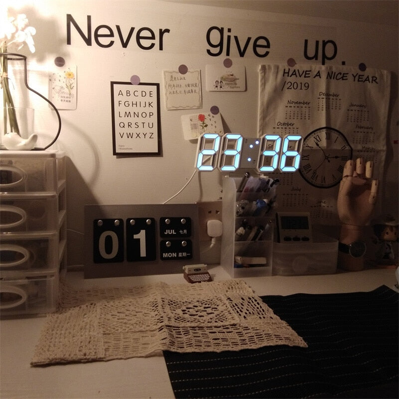 Horloge Digitale 3D Lumineuse