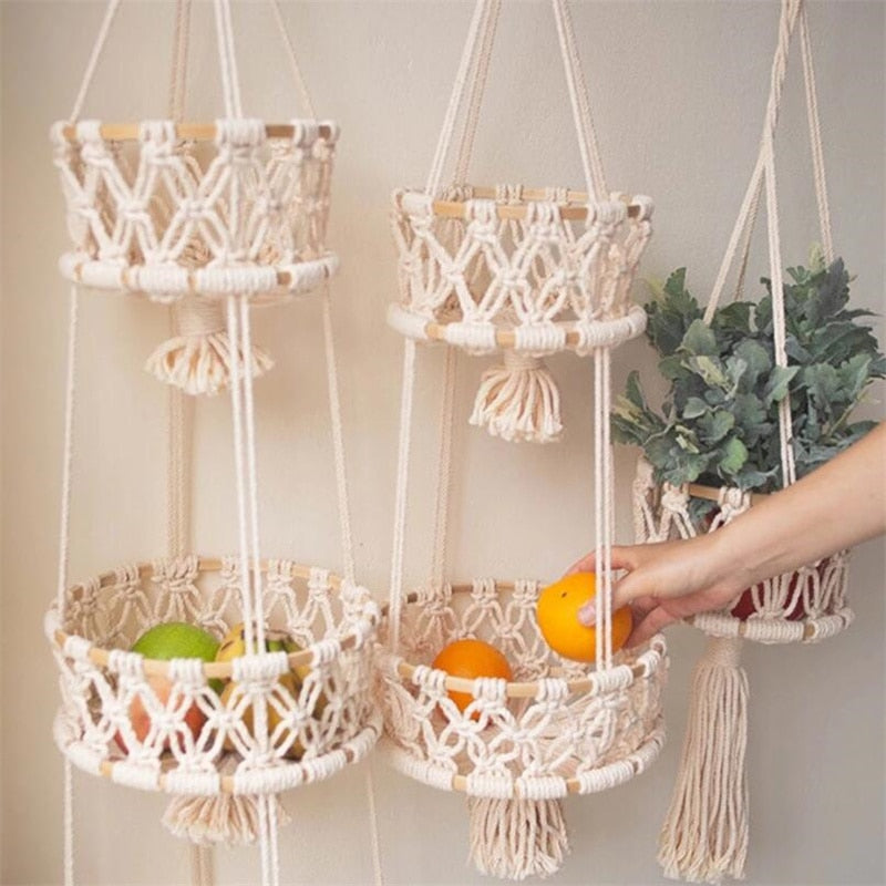 Etagère suspendu macramé